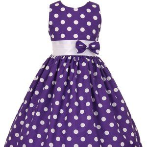 Flower Girl Dress Sleeveless Polka Dotted Bow Easter Wedding Toddler Girl Dress